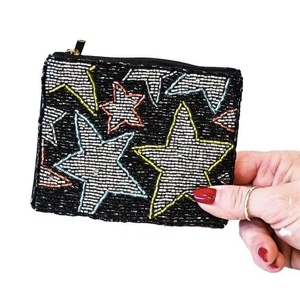 Classic Beaded Coin Purse Pearl and Diamond Beaded Make up <b>Bag</b> Wedding or Party Gift for Her - Product Image 2