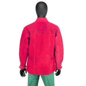 เสื้อแจ็คเก็ตป้องกันความร้อนสำหรับงานเชื่อมแบบยาว พร้อมคุณสมบัติป้องกันการบาด ทำจากหนังวัวแท้แบบสปลิต สามารถปรับแต่งได้ - Product Image 2