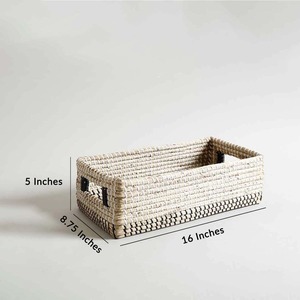 Panier rectangulaire rustique en jonc de mer, fait main, pour rangement, vente en gros, écologique, fabriqué au Vietnam - Product Image 3
