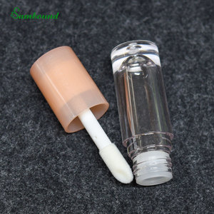 Custom Lip Gloss Tube With Large Brush Head 5.6ml InjectionMolded Bright Pink With Pearlescent Powder Empty Liquid Blush Bottle - Product Image 4