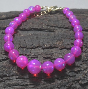 <b>Pink</b> Opal Natural Stone Beads Opal Balls 6-9mm Size 8 Inches/16Inches Long Strand Super Fine Quality Jewelry Making Rajasthan - Product Image 3
