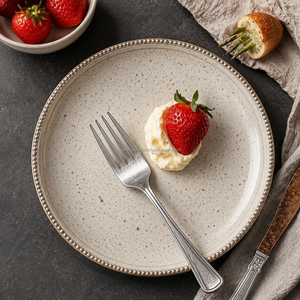 Fourchette à dessert moderne en acier inoxydable, finition miroir, pour cuisine commerciale et restauration rapide, ensemble d'argenterie - Product Image 1