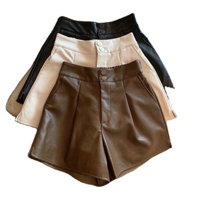 Shorts décontractés pour femmes, mi-taille, élastiques, avec demi-fermeture éclair et cordon de serrage, respirants, en polyester/nylon coloré, pour l'automne - Product Image 4