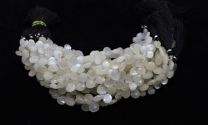AAA Natural White Moonstone Faceted Heart Shape Beads 9-10MM Moonstone <b>Gemstone</b> Beads 8 Inch Strand White Moonstone Heart Beads - Product Image 4