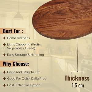 เขียงไม้ทำมือจากอินเดีย ผลิตด้วยฝีมือประณีต สำหรับใช้ในครัวทุกวัน ราคาดีที่สุด - Product Image 3