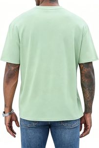 เสื้อยืดโอเวอร์ไซส์ผ้าฝ้ายแท้ 100% น้ำหนัก 220 กรัม พิมพ์ลายตามสั่งที่ไหล่ สไตล์ฮิปฮอป ไซส์พลัส ผ้าฝ้ายแท้ 100% ทรงบ็อกซี่ สำหรับผู้ชาย - Product Image 4