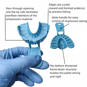 Juego de Bandejas para Impresiones Dentales Verde Claro, Superior e Inferior, de Plástico, Tamaños S, M, L, Herramienta de Odontología, Material de Laboratorio, CE - Product Image 4