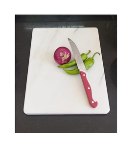 Tabla de cortar de mármol con revestimiento de latón, rectangular, para cortar frutas, verduras, carne y pan. - Product Image 5
