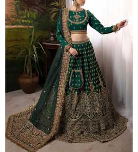 Vestido de Novia Verde Esmeralda con Bordado en Organza, Hecho a Medida, Precio al por Mayor, Colección 2026 - Product Image 1