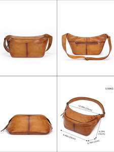 Nueva Bolsa de Pecho y Hombro de Cuero Genuino para Hombre, Cierre de Cremallera, Alta Calidad, Estilo Casual y Simple, para Motocicleta - Product Image 6