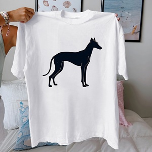 เสื้อยืดผู้หญิงลายทางผ้าคอตตอนแท้สีเทาใส่สบาย - Product Image 4