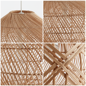 Boho <b>Wicker</b> Rattan Pendant <b>Light</b> Handmade Natural Lamp <b>Shade</b> for Dining Room or Coffee Shop Decoration Cheap Price Vietnam - Product Image 6