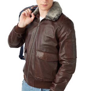 Men's 100% Polyester Thick Cotton-Filled Leather Jacket Stand Collar <b>Covered</b> <b>Button</b> Patchwork Design Windproof Breathable High - Product Image 6