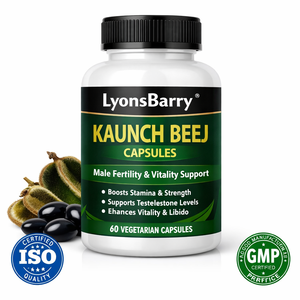 Cápsulas Kaunch Beej, Soporte para la Fertilidad y Vitalidad Masculina, Antioxidante, 100 Cápsulas, Marca Privada OEM, GMP - Product Image 1