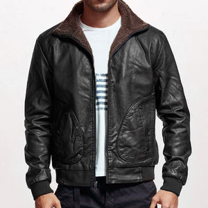 แจ็คเก็ตหนัง PU แบบวาร์ซิตี้ ไซส์ใหญ่ กันลม ดีไซน์ทอแบบฮิปฮอป เหมาะสำหรับใส่ในฤดูใบไม้ร่วง แจ็คเก็ตหนัง PU แบบวาร์ซิตี้สำหรับผู้ชาย หนา - Product Image 4