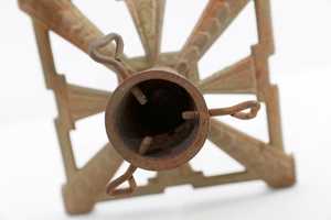 Square Christmas <b>tree</b> <b>stand</b>, cast iron Vintage rusted, country farm house deco, cottage core - Product Image 3