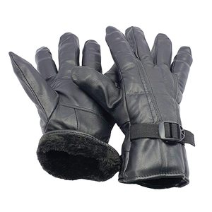 Leather Racing Gloves Full Finger Adjustable Wrist <b>Strap</b> <b>Buckle</b> Closure Windproof Unisex Outdoor Use - Product Image 6