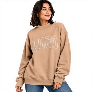 Sudadera de Mujer con Cuello Alto y Manga Larga, Diseño Exclusivo, Talla Grande, Mezcla de Poliéster/Algodón, Tejido Transpirable, Precio al por Mayor - Product Image 1