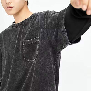 เสื้อยืดโอเวอร์ไซส์ทรงวินเทจผ้าคอตตอนหนานุ่มสไตล์ย้อมสีเอซิด สำหรับสตรีทแวร์และสวมใส่ลำลองทุกวัน - Product Image 5