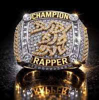 Cincin Kejuaraan Pria High Demand Hip Hop Bertabur Berlian Perak 925 Emas 10K 14K Perhiasan Desainer Harga Terjangkau