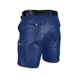 New Style Custom Made Casual Men Leather <b>Shorts</b> Mid Plain Dyed Solid Color Breathable Lightweight Quick Dry Waterproof - Product Image 4