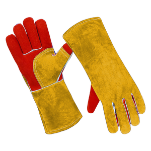 Heavy Duty Industrial Safety Welding Gloves Reinforced Cow Split Leather Fire Fighting Gloves - Product Image 4