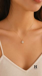 Colgante de Diamante con Corte Ovalado en Oro de 18K Personalizado – Fabricante de Joyería Fina al por Mayor - Product Image 1