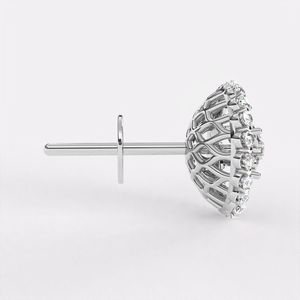 Boucles d'oreilles classiques en or blanc avec diamants ronds brillants, bijoux de mariage pour femmes, diamant naturel certifié IGI couleur D - Product Image 5