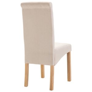 Juego de 4 Sillas de Comedor de Tela Crema, Diseño Ergonómico Estándar de Madera con Características de Confort - Product Image 6