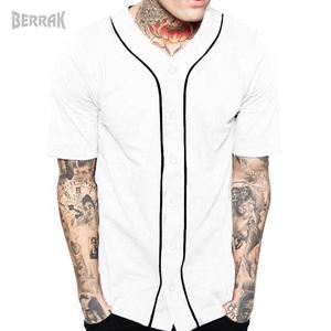 Vedo-Jersey de béisbol con Logo personalizado, poliéster, cuello en V, estampado en blanco - Product Image 3