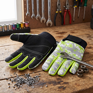 JNM SAFETY High Quality Synthetic <b>Leather</b> Amara Mechanic <b>Gardening</b> <b>Gloves</b> Adjustable Wristband 11 oz Heat Resistant Durability - Product Image 6