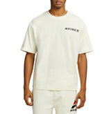 OEM Custom 100% Cotton AVIREX Men's <b>Cream</b> Short Sleeve T-Shirt Regular Fit Cotton Jersey O-Neck Casual Letter Print Front Logo - Product Image 3