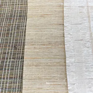 Persiana enrollable de yute de material natural con hilo de lino 40% + hilo de ramio 40% + fibra de bambú 20%