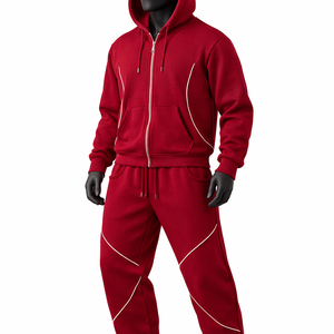 Conjunto Deportivo de Invierno para Hombre con Capucha, Pantalones y Sudadera de Color Sólido, Transpirable, 100% Nailon, Ligero, con Ribete - Product Image 2