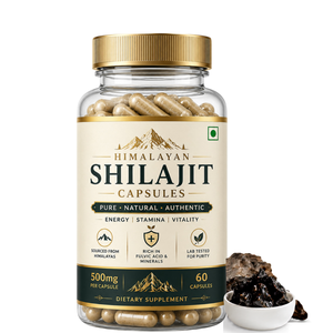 Capsules de Shilajit de l'Himalaya naturellement obtenues, 60 unités, 100% pur Shilajit, qualité export, fournisseur d'Inde - Product Image 1