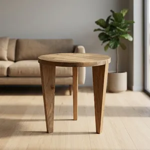 Natural Mango Wood Round <b>Side</b> <b>Table</b> Handmade <b>Rustic</b> Accent Furniture For Living Room Bedroom Sofa Corner Home Decor - Product Image 6