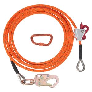 Corda da Arrampicata per Arboristi con Anima in Acciaio da 12,7 mm, 4,8 m (16 piedi), Attrezzatura per Arrampicata su Alberi con Moschettone in Acciaio Legato e Moschettone in Lega di Alluminio - Product Image 1