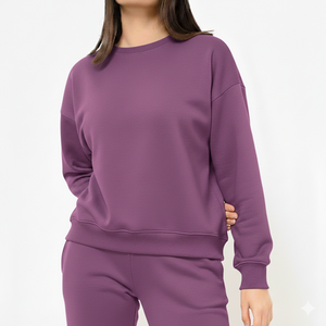 Sudadera Larga Estampada para Mujer, Corte Amplio Contemporáneo, Tejido Grueso, Informal, para Otoño e Invierno, Prenda Cómoda - Product Image 1