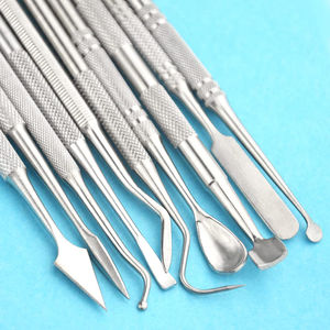 Kit d'instruments chirurgicaux dentaires professionnels en acier inoxydable de haute qualité, outils de sculpture de cire personnalisables à alimentation manuelle - Product Image 5