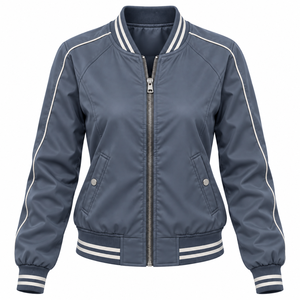 Chaqueta de Mujer con Cuello Alto y Cierre, Estilo Casual de Negocios, Color Sólido, Transpirable y Personalizable - Product Image 3