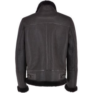Chaqueta de Motocicleta de Invierno de Alta Calidad para Hombre, Cortavientos, Cálida, de Piel de Oveja, con Cuello Alto - Product Image 4