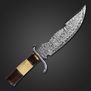 Handmade Stainless Steel Damascus Viking Camping Hunting <b>Knife</b> Fixed Wood <b>Bone</b> <b>Handle</b> 5mm Straight 3 Year Warranty DIY - Product Image 2