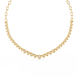 Collar de cadena de tenis con diamantes de laboratorio DEF-VVS y diamantes redondos de talla brillante, collar de tenis para mujer con diamantes auténticos - Product Image 4