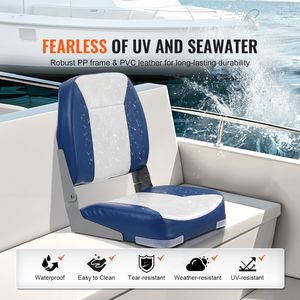 Set di 2 Sedili Pieghevoli per Barca con Schienale Basso, Sedia da Pesca con Imbottitura in Spugna, Parti e Accessori - Product Image 2