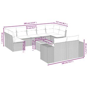 Conjunto de Muebles de Jardín de Ratán Sintético Negro Modular Grande para Patio - Product Image 3