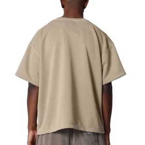 Custom Cropped Oversized Box Fit 100% Cotton T-Shirt for Men Solid Pattern Box Tee Blank for Printing - Product Image 5