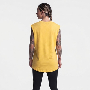 Débardeur tricoté sans manches pour femme, col rond, longueur longue, décontracté, pour le sport et l'entraînement - Product Image 2