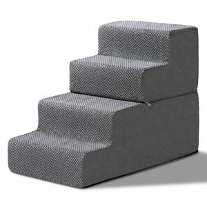 Scala a 4 Gradini per Cani e Gatti per Letti Alti, Antiscivolo, con Copertura Rimovibile e Lavabile, Rampa per Uso Interno ed Esterno in Schiuma - Product Image 4