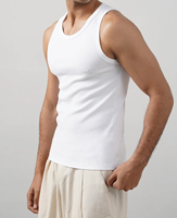 Camisetas sin mangas con capucha ecológicas de gran venta 2026, personalizadas con logo bordado, para gimnasio, negras, 100% algodón, tejido gofrado, para hombre