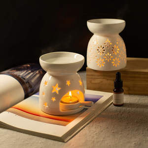 ที่วางเทียนเซรามิกสำหรับน้ำมันหอมระเหย เครื่องอุ่นเทียน เหมาะสำหรับตกแต่งบ้าน ของขวัญสำหรับการทำสมาธิ - Product Image 4